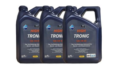 ARAL High Tronic 5W 40 3x4 Liter Kanne VW 505.01 MB 229.51 Motoröl