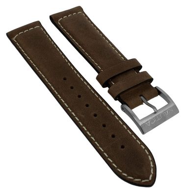 Nautica Herren > Uhrenarmband 22mm braun helle Naht Leder > NAD13500G