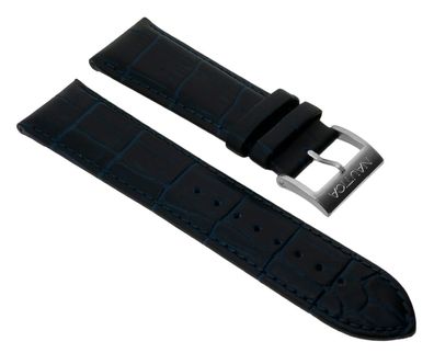 Nautica Herren Uhrenarmband 24mm Krokoprägung Leder blau NAI19507G