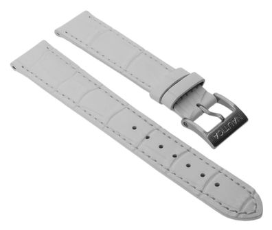 Nautica > Uhrenarmband 18mm Leder weiß Krokoprägung A26527L