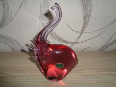 Bohemia Glasfigur - Elefant 17cm hoch, Briefbeschwerer