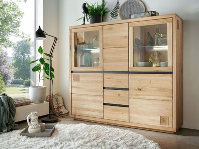 Highboard II Wohnzimmerschrank 166x148x40 Wildeiche