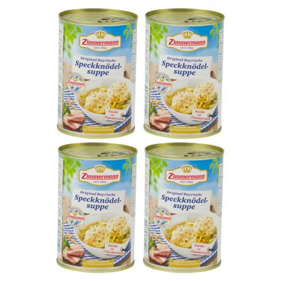 Food-United bayerische Speckknödelsuppe Zimmermann Fleischwerke 4x400ml Dose