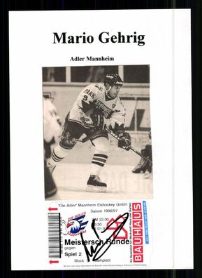 Mario Gehring Eishockey Original Signiert + G 41998