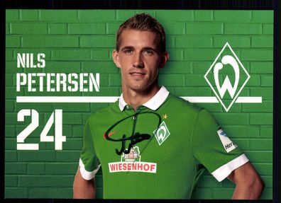 Nils Petersen Autogrammkarte Werder Bremen 2014-15 Original Signiert+A 95586