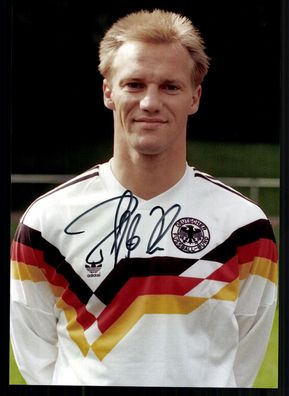 Hans Pflügler DFB Weltmeister 1990 Foto 20x30 Original Signiert + G 42106