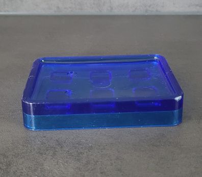 Cubo Clear Blue Blau Seifenschale Rechteckiges, transparentes Design