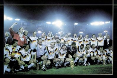 Deutschland Fußball Weltmeister 1990 Dankeskarte Druck Unterschrift + G 42033