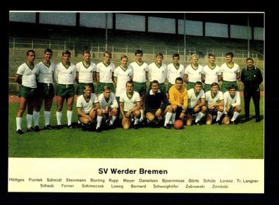 Werder Bremen Mannschaftskarte 1968-69 TOP