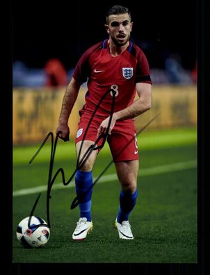 Jordan Henderson Nationalspieler England Original Signiert + A 235941