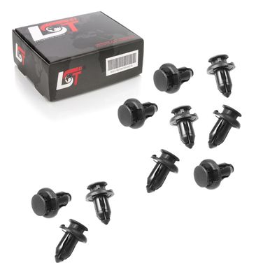 10x Universal Befestigungs Clips Spreizniete Ø 10mm schwarz