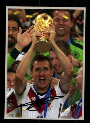 Miroslav Klose Autogrammkarte DFB Weltmeister 2014 Original Signiert