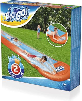 Bestway Doppel Wasserrusche 4,88m zwei Bahnen Wettkampf Rutsche H2O GO Double