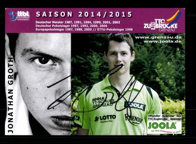 Jonathan Groth Tischtennis Bundesliga 2014-15 Original Signiert + A 236585