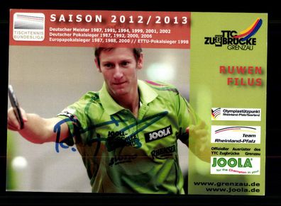 Ruwen Filus Tischtennis Bundesliga 2012-13 Original Signiert + A 236588