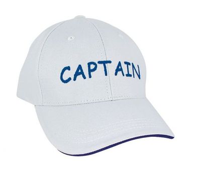 Navy Cap, Baseball Cap, Kapitäns Kappe, Mütze, Captain, Weiß