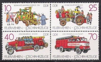 DDR Nr.3101/04 ZD * * Feuerwehren und Löschfahrzeuge 1987, postfrisch