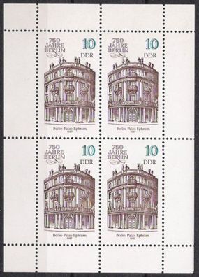 DDR Nr.3075 KLB * * 750 Jahre Berlin 1987, postfrisch