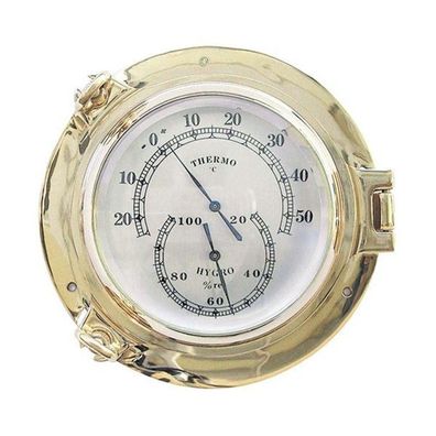 Bullaugen Comfortmeter, Marine Hygro-/Thermometer, Messing Ø 14 cm