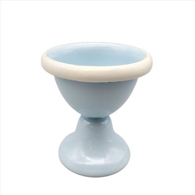 Emaille Eierbecher, Eierständer, Nostalgie Eierbecher, Pastell Hellblau
