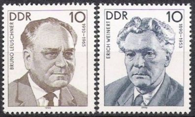 DDR Nr.3300/01 * * Persönlichkeiten 1990, postfrisch