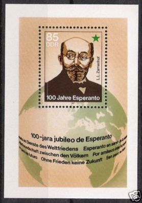 DDR Block Nr.87 * * Esperanto 1987, postfrisch