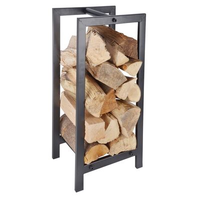 Holzlagerturm, Kaminholz Lager mit Tragegriff, Kamin Zubehör, Holz Träger Eisen