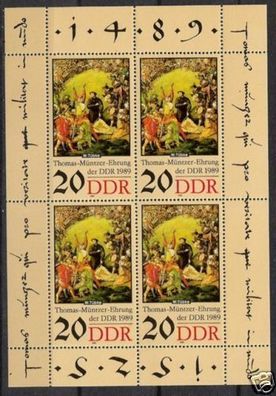 DDR Nr.3271 KLB * * Thomas Müntzer 1989, postfrisch