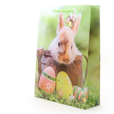 Geschenktüten, Papiertüten, Tragetaschen, 10 Stück, Ostern Hase in Gießkanne