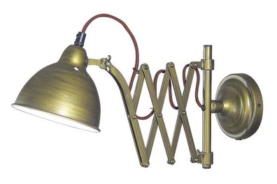 Scherenlampe, Funkraum Lampe, Wandlampe, Maritime Wand Leuchte Altmessing