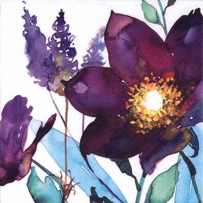 20 Servietten Sommer, Blumenaquarell, Prachtvolle Pflaumenblüte 33x33 cm