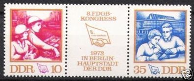 DDR Nr.1761/62 ZD * * FDGB Kongreß 1972, postfrisch