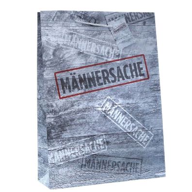 10 Geschenktüten, Papiertüten, Tüten, Papier Tragetaschen "Männersache" 25x34x9