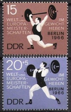 DDR Nr.1210/11 * * WM im Gewichtheben 1966, postfrisch