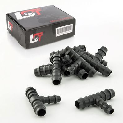 10x T-Verbinder PE-Reduzierstück Bewässerungssystem Tropfbewässerung 16x12x16mm
