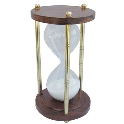 Sanduhr, maritime XXL Stundenuhr, doppel Glasenuhr, Holz Messing 60 Minuten