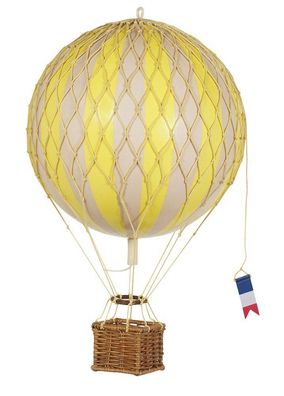 Historischer Gasballon Gelb-Weiß, Modell Ballon mit Gondel 18 cm