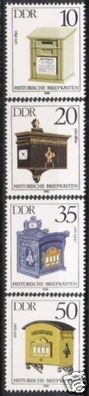 DDR Nr.2924/27 * * Historische Briefkästen 1985, postfrisch