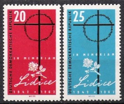 DDR Nr.891/92 * * Lidice 1962, postfrisch