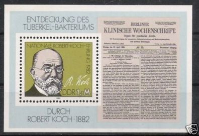 DDR Block Nr.67 * * Robert Koch 1982, postfrisch