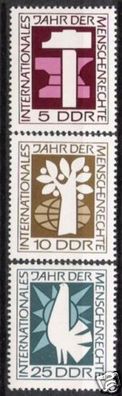 DDR Nr.1368/70 * * Menschenrechte 1968, postfrisch