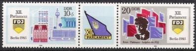 DDR Nr.2947/48 Zdr. * * Parlament der FDJ 1985, postfrisch