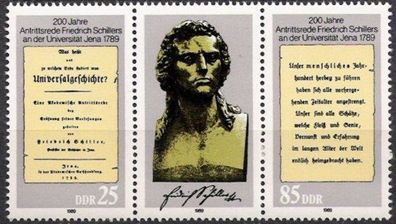 DDR Nr.3254/55 ZD * * Friedrich Schiller 1989, postfrisch