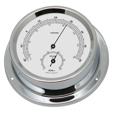 Comfortmeter, Maritimes Thermohygrometer, Messing verchromt 11 cm