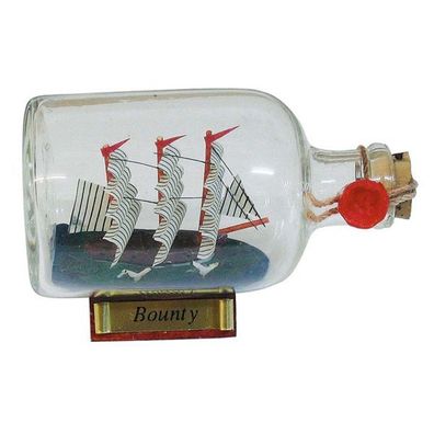 Buddelschiff, Flaschenschiff "Bounty", kleine Segelschiff Flasche 9 cm