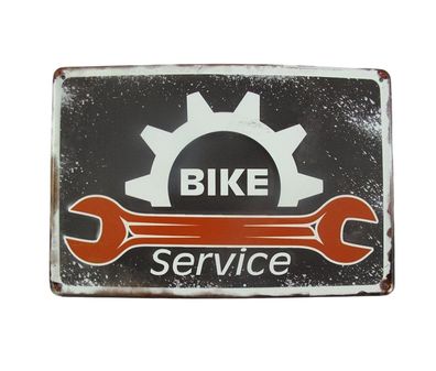 Blechschild, Wandschild, Reklameschild, Bike Service, Motorrad Schild 20x30 cm