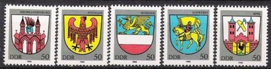 DDR Nr.2934/38 * * Stadtwappen (III) 1985, postfrisch