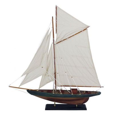 Gaffel Yacht, Segelschiff, Segelyacht, Modell einer Yacht aus altem Material