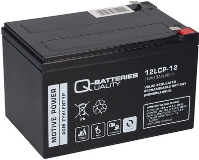 Elektro-Roller-Scooter Batterie Akku 12LCP-12 12V-13Ah zyklenfest QB