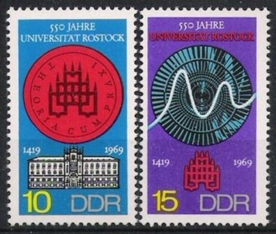 DDR Nr.1519/20 * * 550 Jahre UNI Rostock 1969, postfrisch